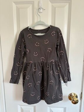 Carter's Charcoal Dress with Pink Smile Print